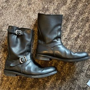 Dolce & Gabbana  leather motorcycle boots.